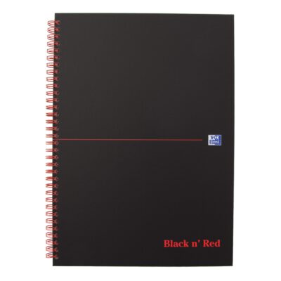 BnR A4 Matt Black Wire Hback Nbook PK5