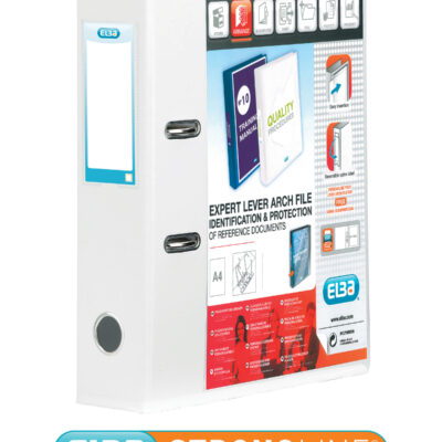 Elba S/Ln A4 Lever Arch File PVC White