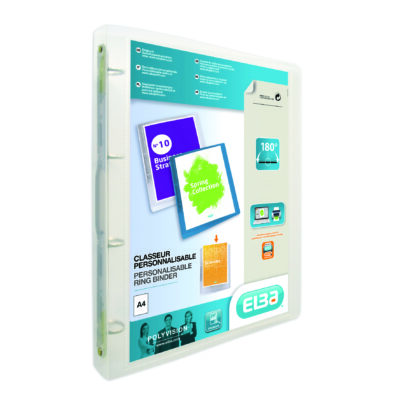 Elba Polyvisn Binder A4 4Rng ClrPkt PK12
