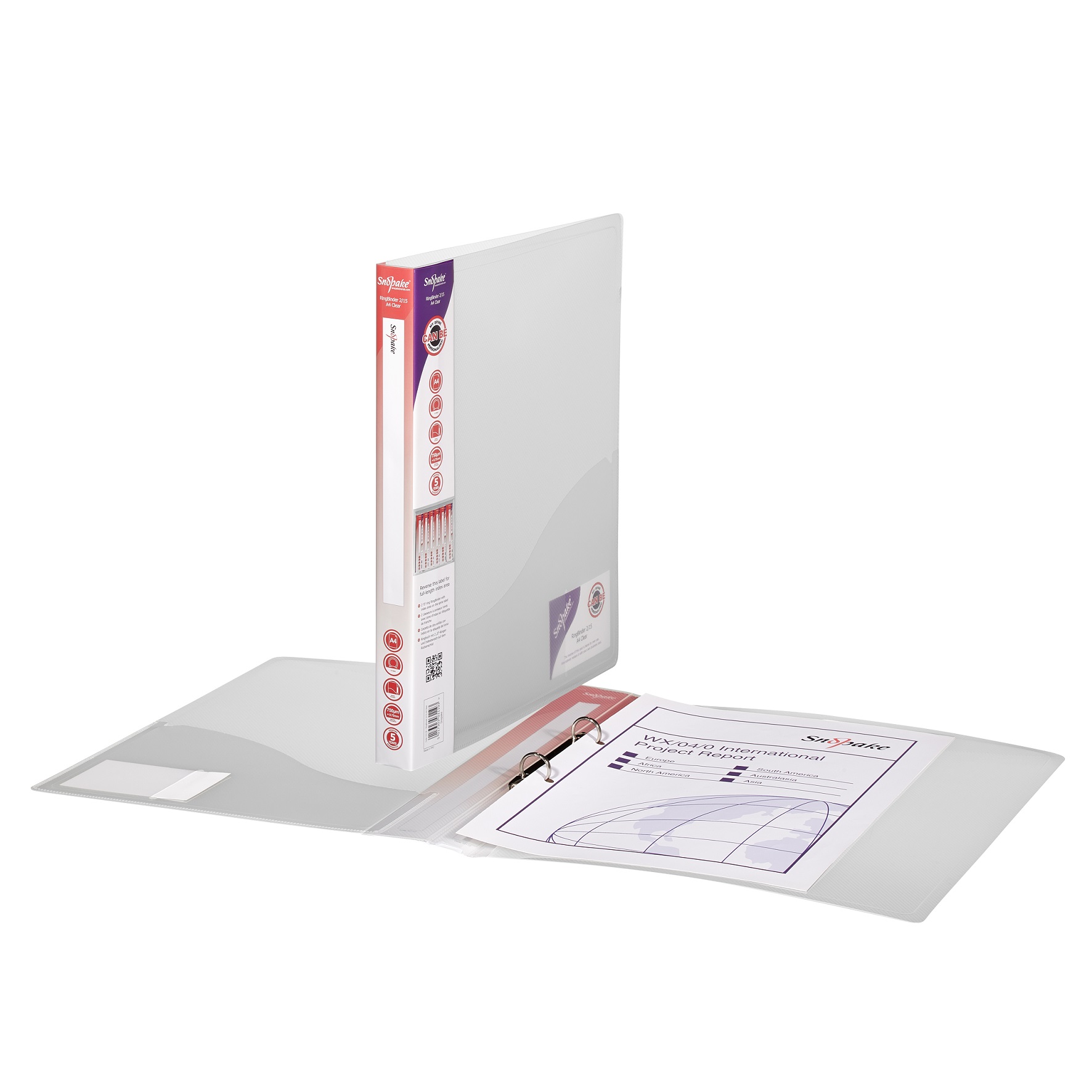 Ring Binder 2Ring A4 CLR PK10