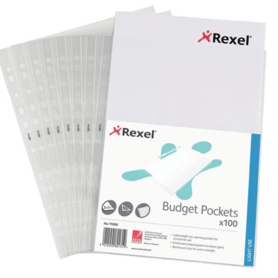 Rexel Budget Pockets A4 Embossed (PK100)