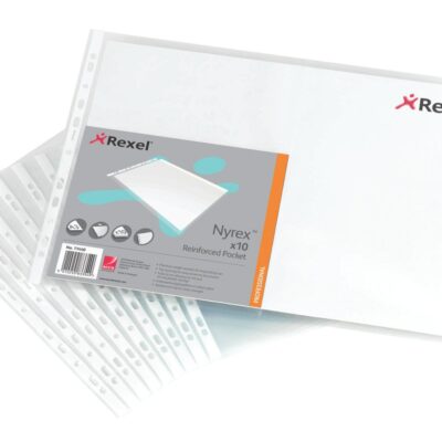 Rexel Nyrex Embossed Pocket Clear PK10