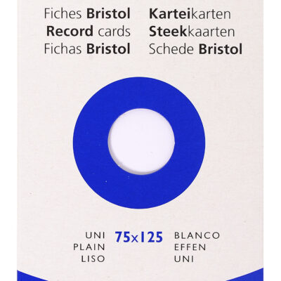 Exacompta Record Cards Plain 75X125MM WT
