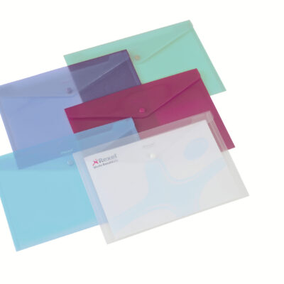 Rexel Popper Wallets A4 Assorted PK6
