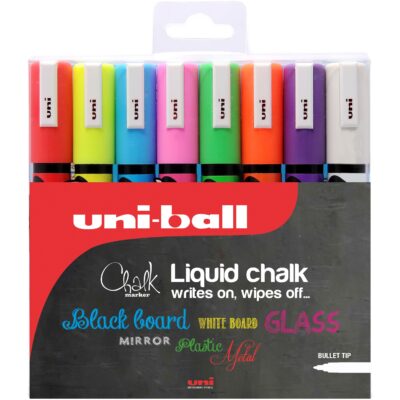 Uni Chalk B/Tip Medium Asstd PK8