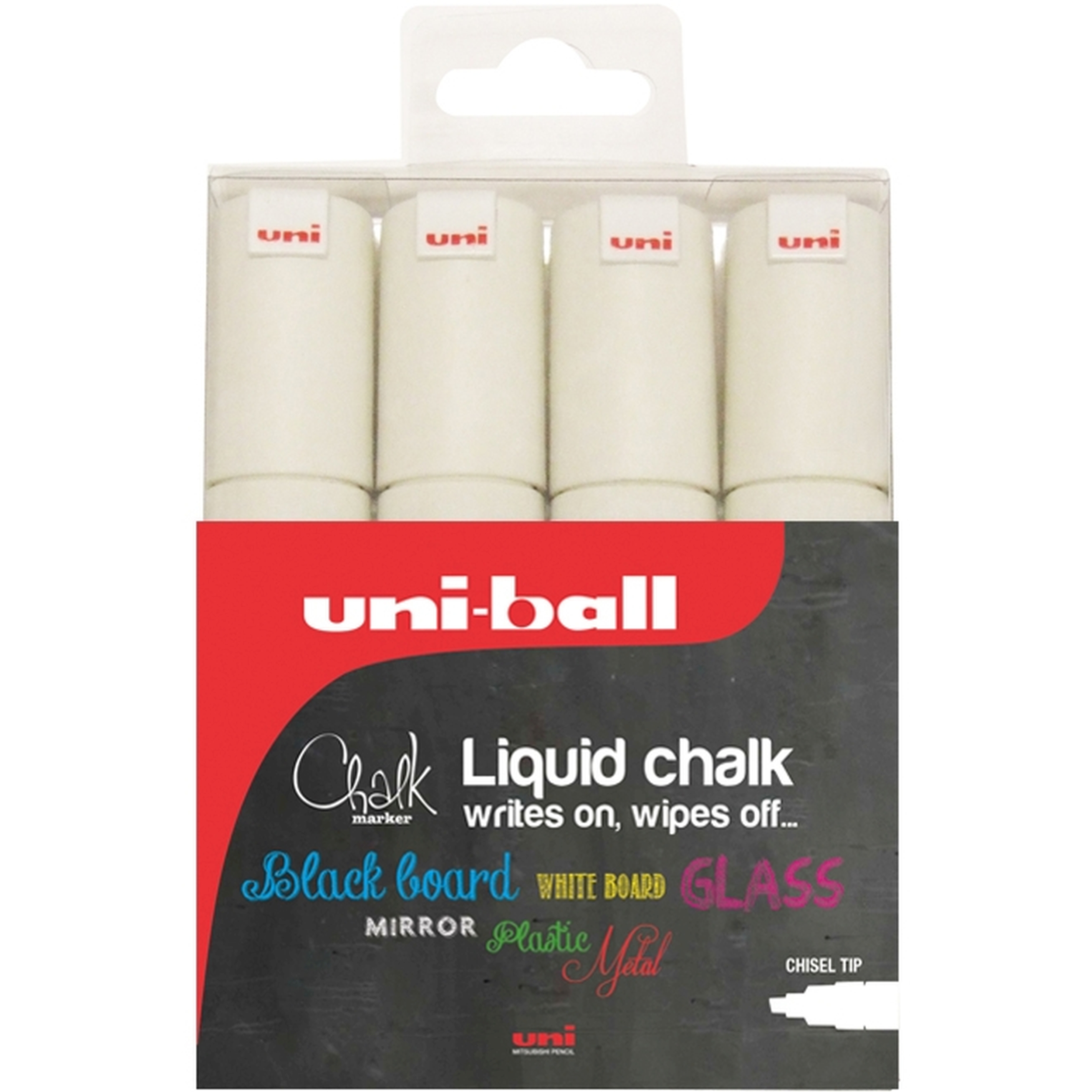 Uni Chalk C/ Tip Broad WT PK4