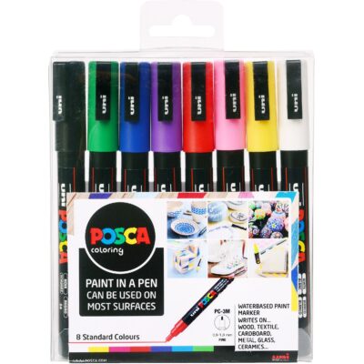 Posca PC-3M Paint Mrkr Asst Std PK8