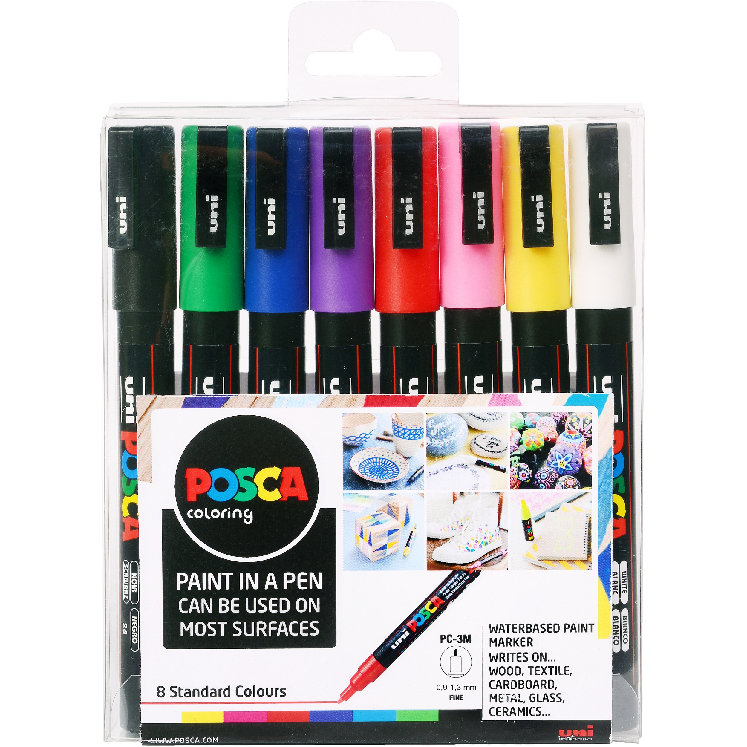 Posca PC-3M Paint Mrkr Asst Std PK8