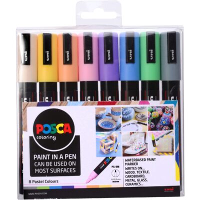 Posca PC-5M Paint Mrkr Asst Pale PK8