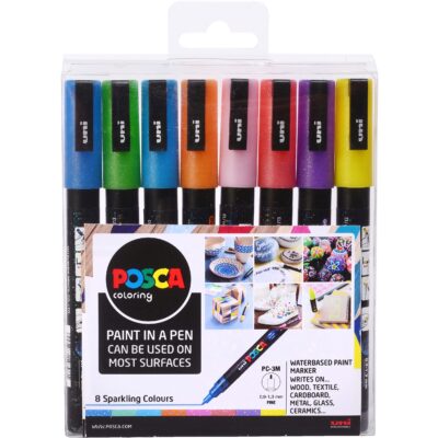 Posca PC-3M Paint Mrkr Asst Sparkl PK8