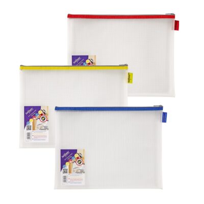 EVA Mesh Zippa Bag Foolscap Assrtd PK3