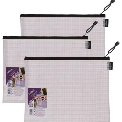 EVA Mesh Zippa Bag Flscp Black PK3