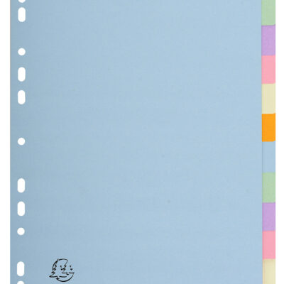 Exacompta 12Part Coloured Plain Dividers