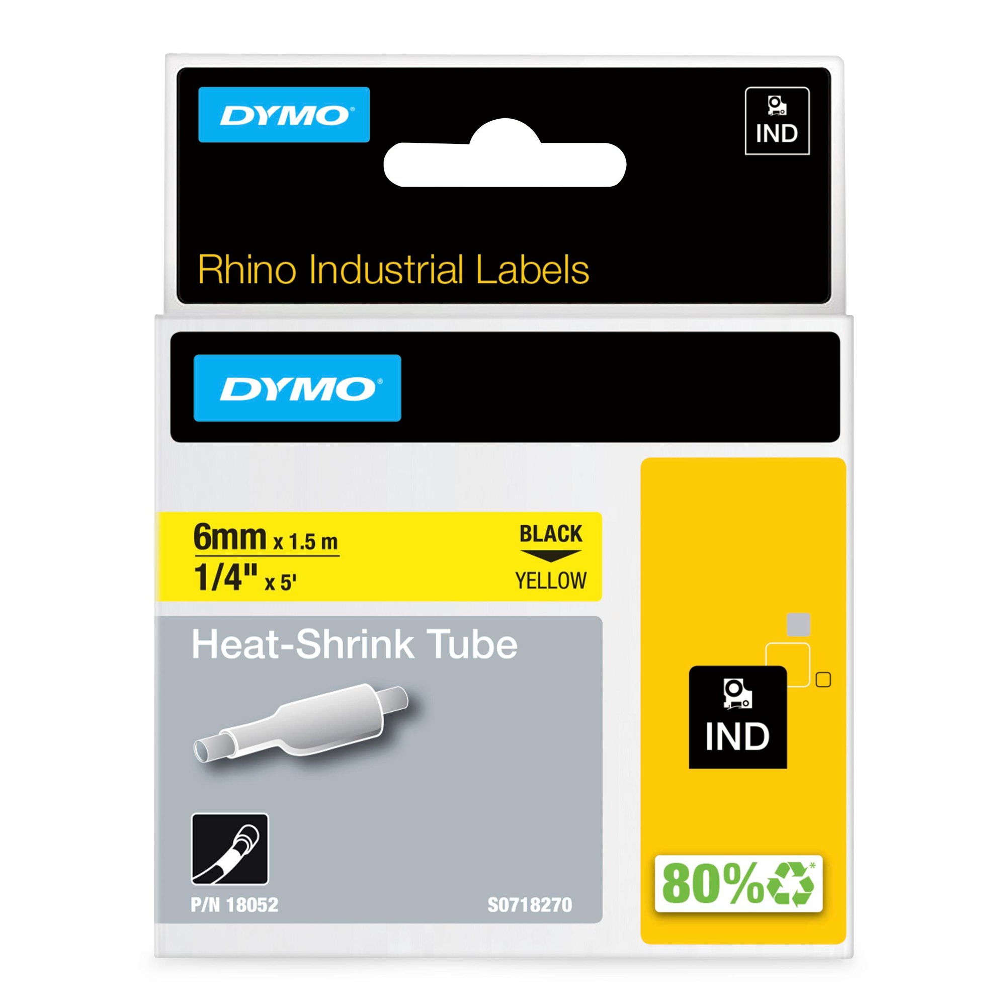 Rhino Heat Shrink Tube 6mm x 1.5m BK/Y
