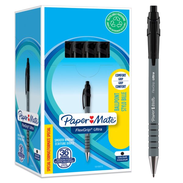PaperMate Flexgrip Ultra BK PK30+6