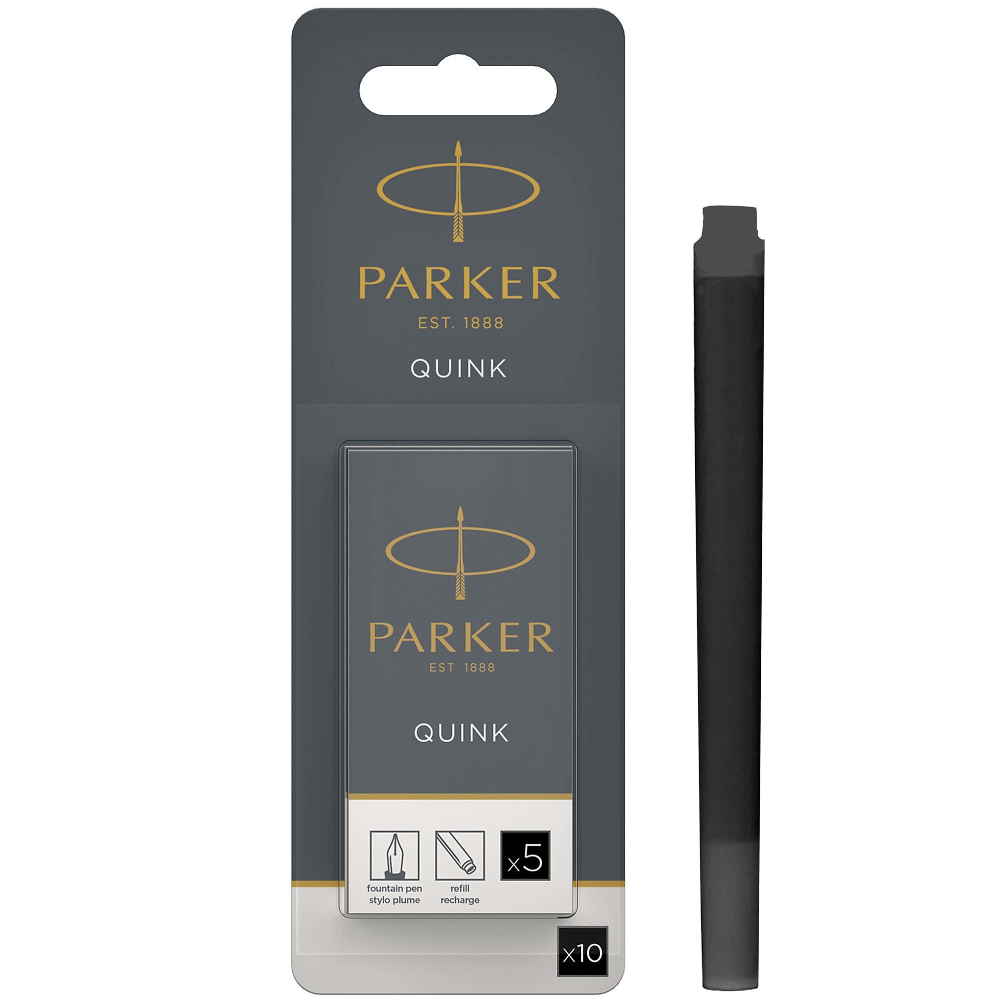 Parker Quink Long Ink Refill BK PK10