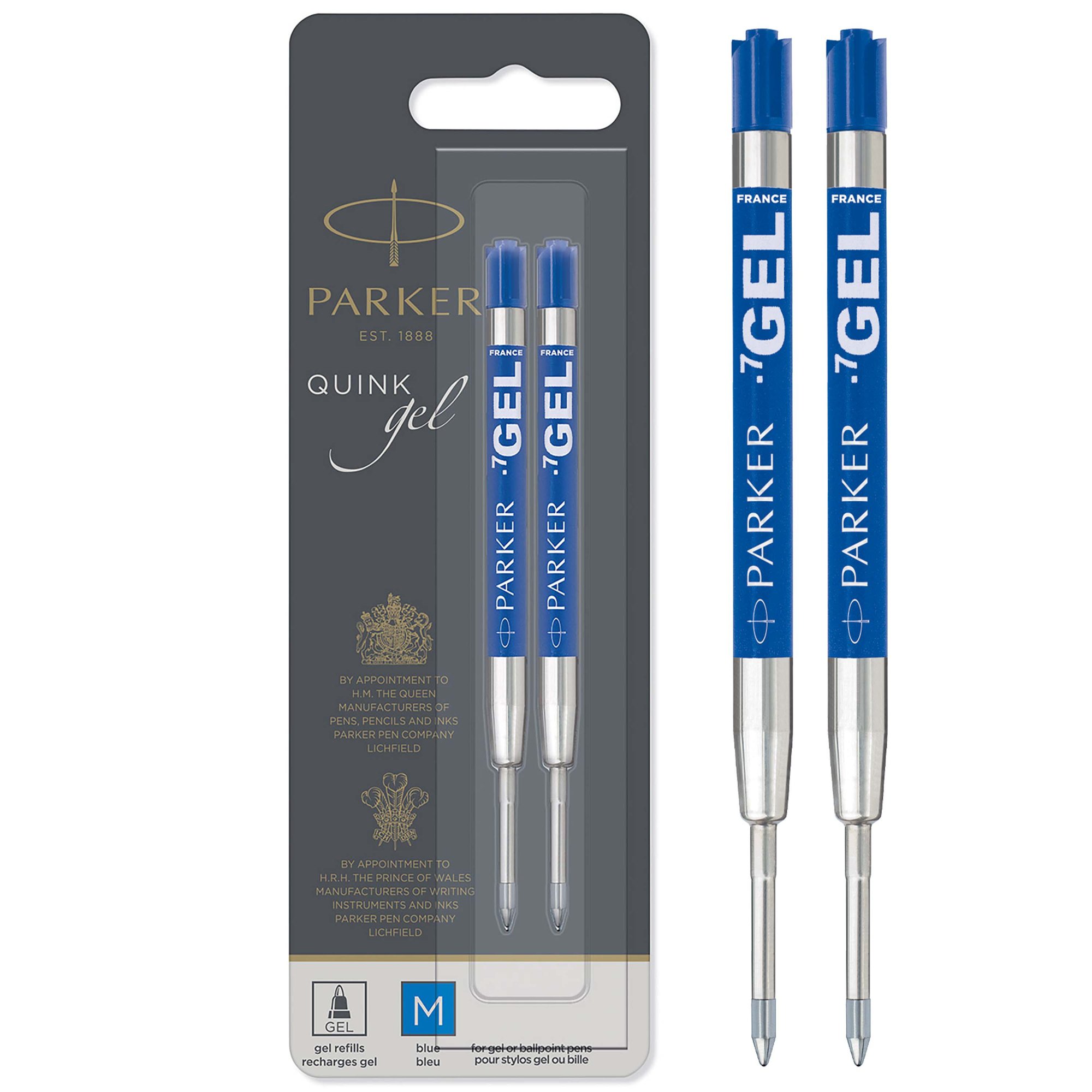Parker Quink Gel Med Tip BL PK2
