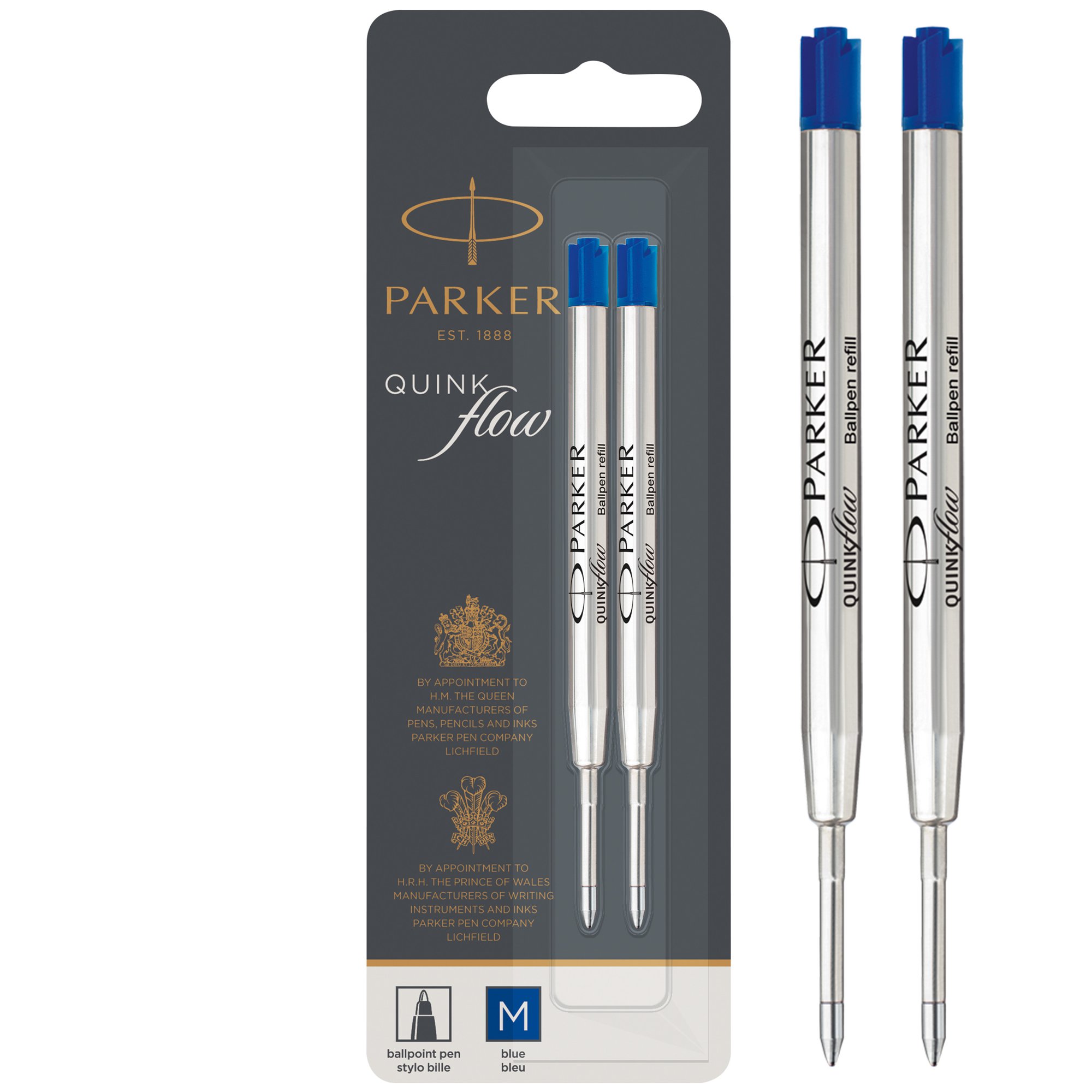 Parker Ball Pen Refill Med BL PK2