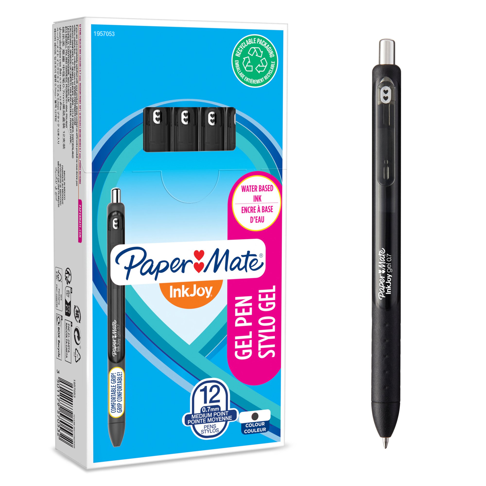 PaperMate InkJoy Gel Med BK PK12