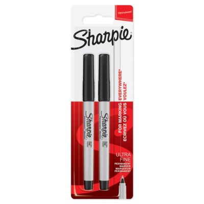 Sharpie Ultra Fine Perm Mrkr BK PK2