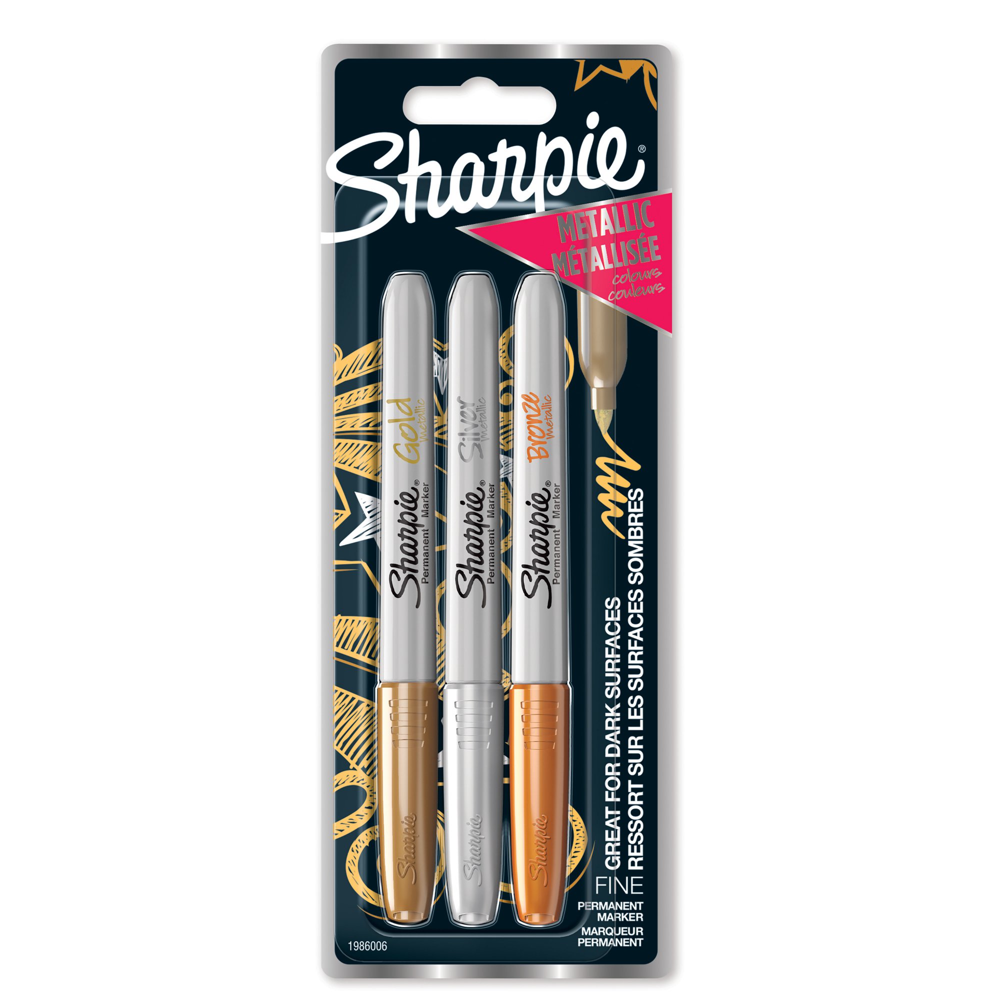 Sharpie Fine Tip Metallic ATD PK3