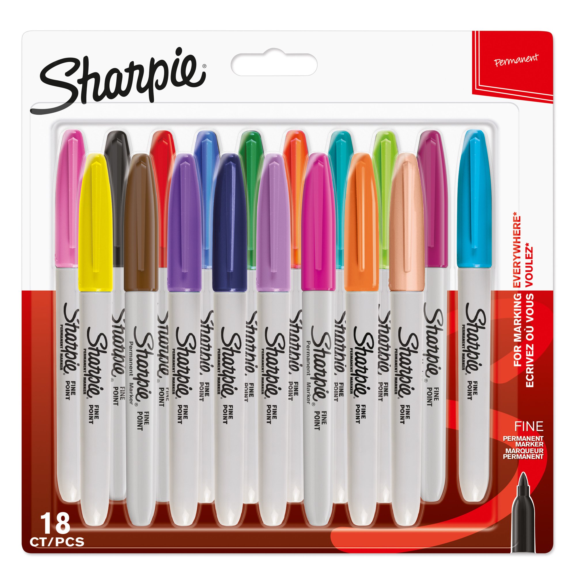 Sharpie Permanent Fine Mrkr Asst PK18