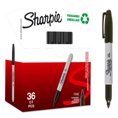 Sharpie Marker Fine Black PK36