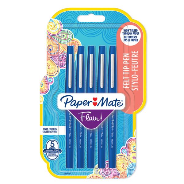 Paper Mate Flair Felt Tip BL PK5