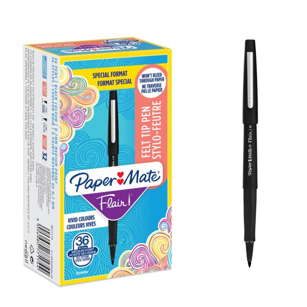 Paper Mate Flair Felt Tip BK PK36