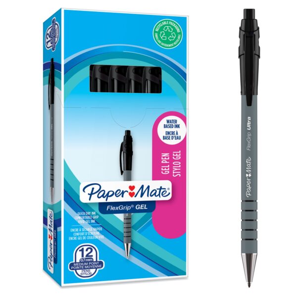 Paper Mate FlexGrip Gel BK PK12