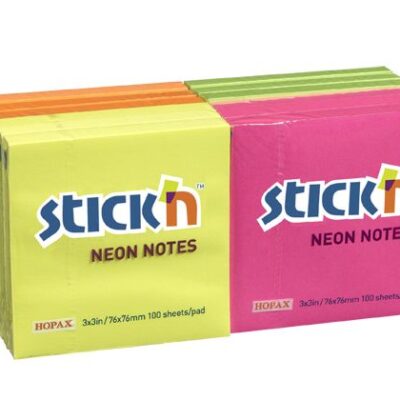 ValX Sticky Notes 76x76mm Neon Astd PK12