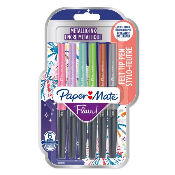 Paper Mate Metallic Felt Pen Asst PK6