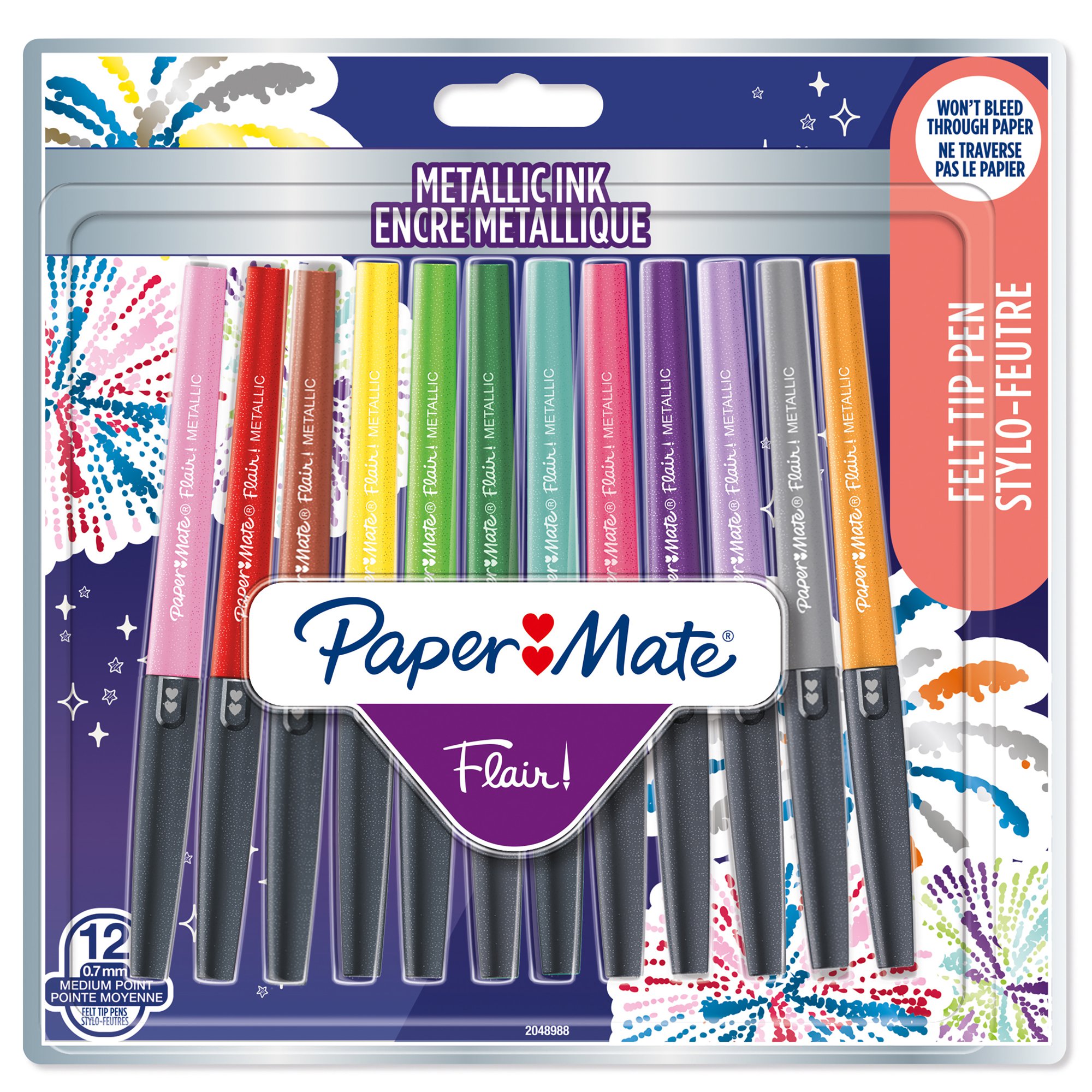 Paper Mate Metallic Felt Pen Asst PK12