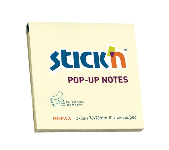 ValX Pop-Up Sticky Notes 76x76mm YL PK12