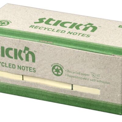 Stickn Recycled Notes 38x51mm YW PK12