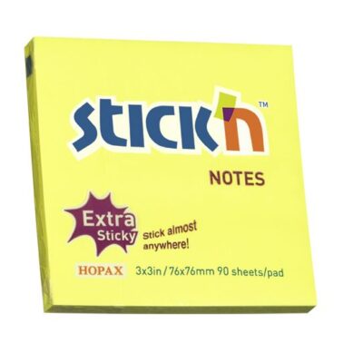 ValX Ex Sticky Notes76x76mm Neon YL PK12