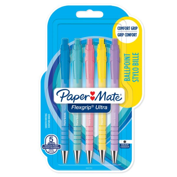 Paper Mate Flgrip Pastel Ballpen BK PK5