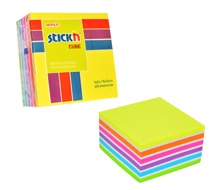 Stickn Repos Neon Cube 76x76 400Sh