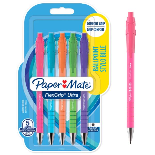 Paper Mate Flgrip Retro Ballpen BK PK5