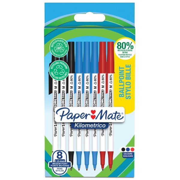 Paper Mate Kilometrico Ballpen AST PK8