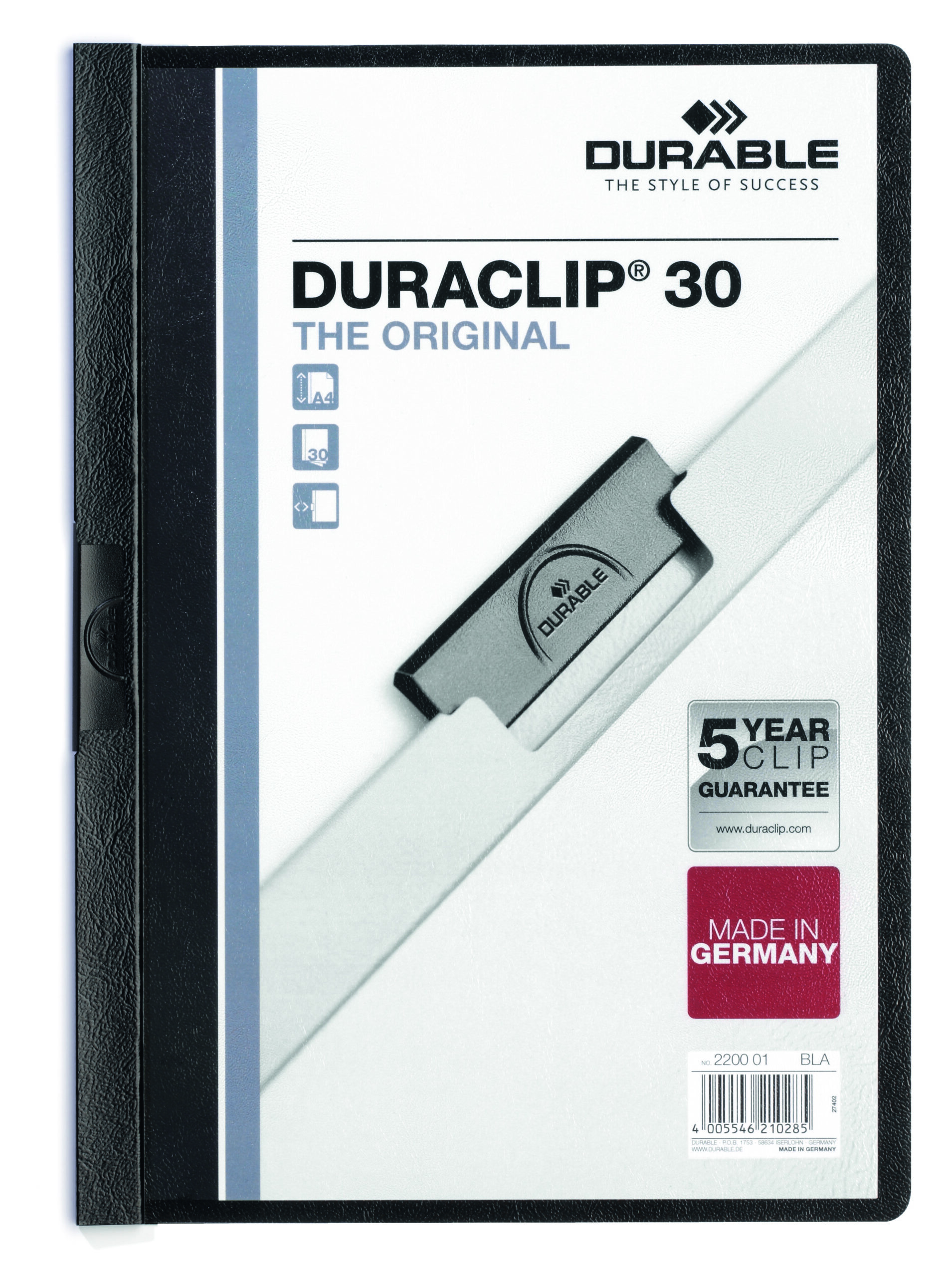 Duraclip 30 Report File 3mm A4 BK(PK25)
