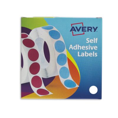 Avery 19mm Dia WH Labels in Disp PK1400