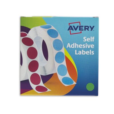 Avery 19mm Dia GN Labels in Disp PK1120