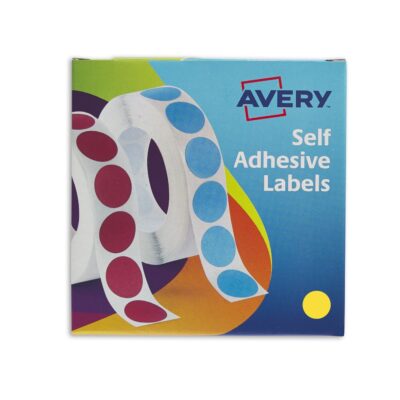 Avery 19mm Dia YL Labels in Disp PK1120