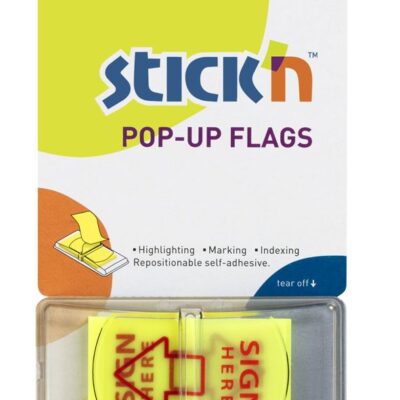 ValX PopUp Flags25mm SignHere 50 Tabs YW