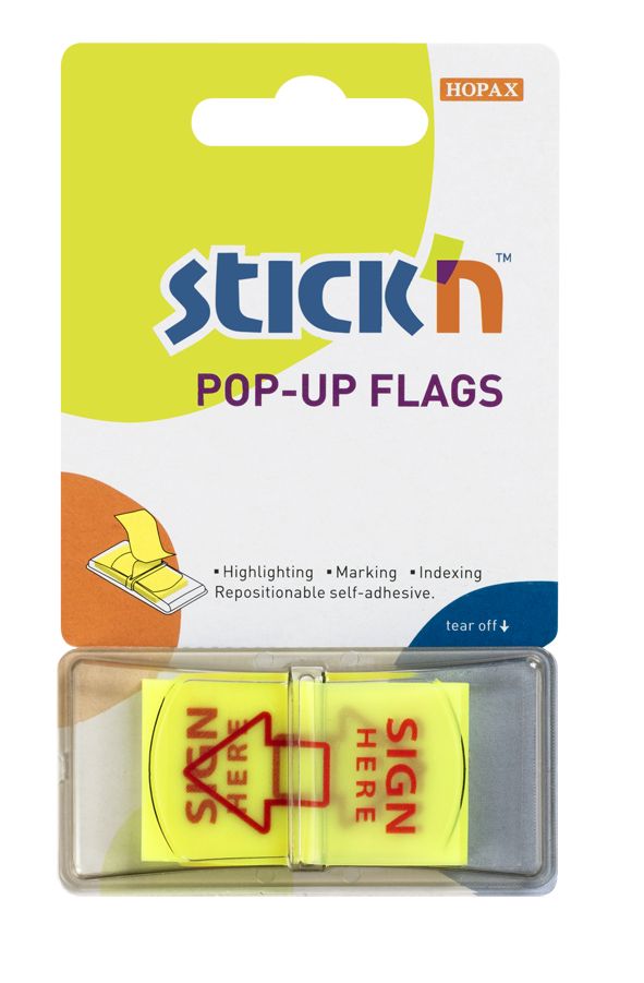 ValX PopUp Flags25mm SignHere 50 Tabs YW