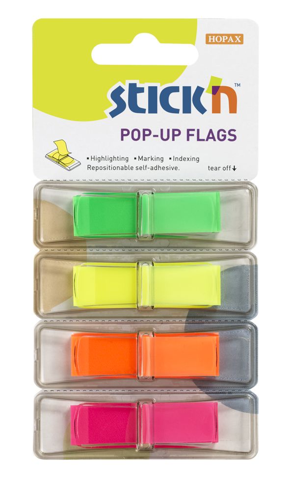 ValXPopUp Flags 12mm 160 Tabs 4 Neon Cls