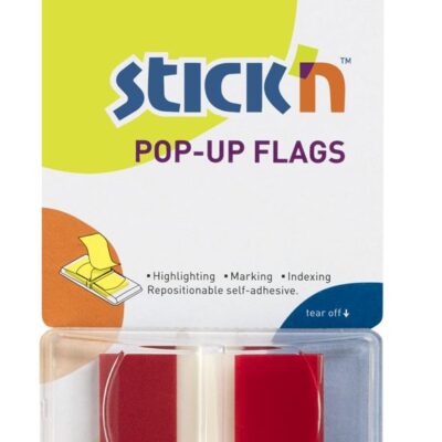 Valx Pop-Up Flags 45x25mm Tabs Red PK50