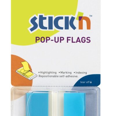 Valx Pop-Up Flags 45x25mm Tabs Blue PK50