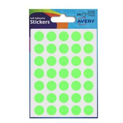 Avery Round Labels 12mm Dia GN PK2450